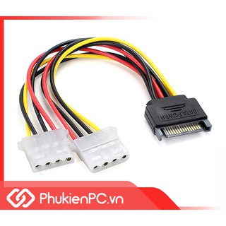 Cáp chuyển SATA 15pin sang 2 Molex 4pin (IDE)