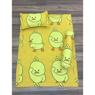 Set 5 món Bộ Chăn Gối Cho Bé Đi Học Mẫu Vịt Màu Vàng - Có bán lẻ gối ôm, chăn, gối nằm, vỏ gối