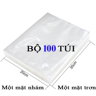 Bộ 100 Túi Một Mặt Nhám Hút Chân Không 20x30cm
