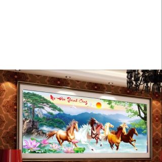 Tranh ngựa mã đáo thành công df417(130x60)