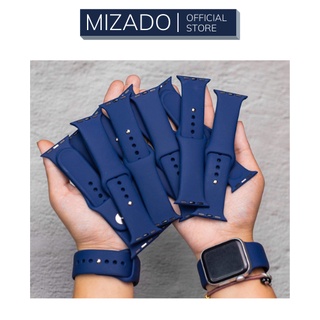 Dây silicon màu xanh navy dành cho AppIe Watch đồng hồ thông minh iWatch Series 1/2/3/4/5/6/SE size 38mm 40mm 42mm 44mm