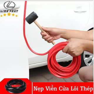 Gioăng Cao Su Chữ U - Nẹp Viền Cửa Lõi Thép Chống Va Đập Cánh Cửa Ô Tô - Cuộn 5m