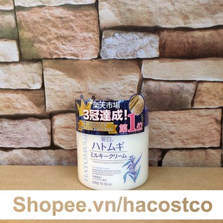 Kem dưỡng trắng da ý dĩ Hatomugi Moisturizing &amp; Conditioning The Milky Cream 300g Nhật Bản