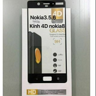 Kính cường lực 4D Nokia 3 / nokia 6 / nokia 8 full màn hinhg