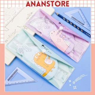 Set 4 Thước Kẻ Học Sinh Tiện Dụng Đồ Dùng Toán Học  ANANStore