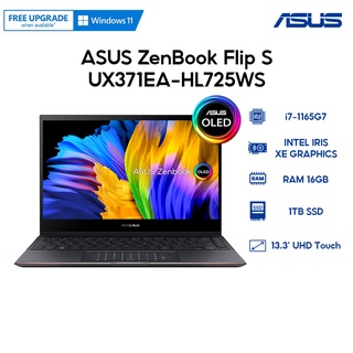 [ELGAME20 giảm 10%]Laptop ASUS ZenBook Flip S UX371EA-HL725WS i7-1165G7 | 16GB | 13.3'