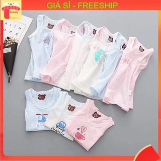 Áo ba lỗ bé trai 2-7 tuổi set 3 chiếc xuất Nhật vải sợi tre nhẹ thoáng mát