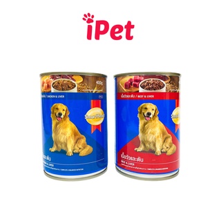 [Giao Hàng Nhanh] Thức Ăn Cho Chó - Pate Lon SmartHeart Vị Gà &amp; Gan Cho Chó Lớn 400g - iPet Shop