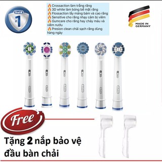 Đầu bàn chải oralb - Bộ 6 đầu Oral-B tổng hợp + Tặng 1 nắp bảo vệ đầu bàn chải