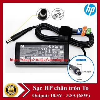 [SAC ZIN] Sạc Laptop HP 18.5–3.5A chân kim To Φ7.4 *5.0mm