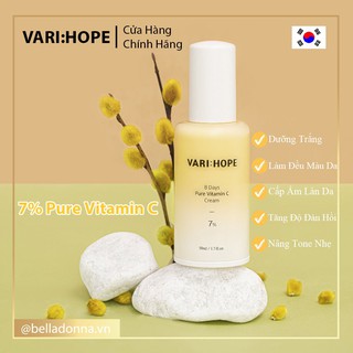 Kem Dưỡng Varihope Vitamin C Nguyên Chất Dưỡng Trắng, Mờ Thâm Sau 8 Ngày Vari:Hope 8 Days Pure Vitamin C Cream 50ml