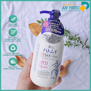 [Hàng Nhật Chuẩn] Sữa dưỡng thể chống nắng Hatomugi SPF31 PA+++ 250ml Nhật Bản