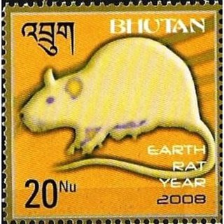 Tem sưu tập Tem Bhutan Tết Mậu Tý 2008