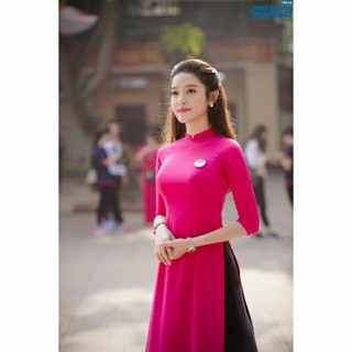 Áo Dài Trơn Màu Hồng Sen Siêu Hot, Mầu Mới