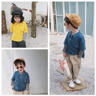 Áo nối tay cổ bẻ B47 bé trai-bé gái 20656