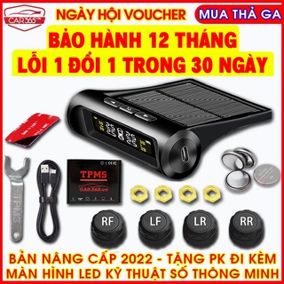 Cảm biến áp suất lốp ô tô xe hơi Car365 CHÍNH HÃNG - Màn hình màu gắn kính lái sạc năng lượng mặt trời - CAR28