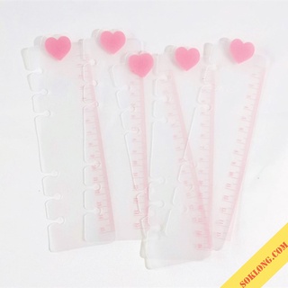 Thước kẻ gắn sổ còng A5 20cm trong suốt, phụ kiện sổ còng dễ thương P02