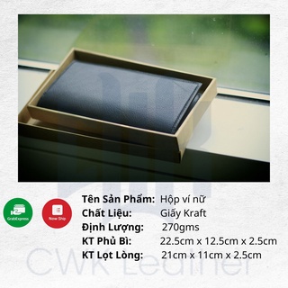 10 Hộp giấy Kraft dài hình chữ nhật ví nữ tự gấp