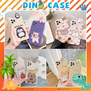 Ốp lưng iphone leo IMD Penguin - Gấu - Thỏ 7plus/ 8plus / x /xs /xsmax/11/ /11 promax/12/12pro/12promax  DT07- Dino Case