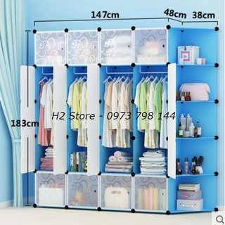 [SIÊU ĐỘC] XƯỞNG TỦ NHỰA LẮP GHÉP 20 Ô+ 5 KỆ ĐỂ TREO QUẦN ÁO ĐA NĂNG THÔNG MINH sâu 47cm