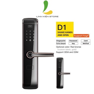 Khóa cửa vân tay Tuya D1 - Mở cửa từ xa qua app, chìa khóa cơ, thẻ từ, vân tay, mật khẩu
