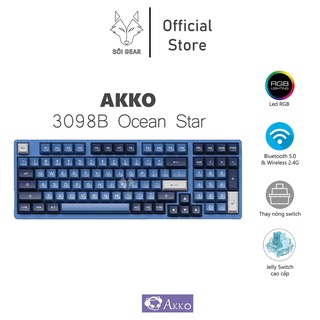 Bàn phím cơ không dây AKKO 3098B Multi-modes Ocean Star (Bluetooth 5.0 / Wireless 2.4Ghz / Hotswap / RGB)