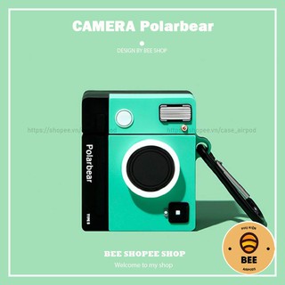 Case Airpod 1 2 Pro Đựng Tai Nghe Airpod Camera Máy Ảnh Polarbear Màu Xanh Siêu Dễ Thương - BEE SHOP