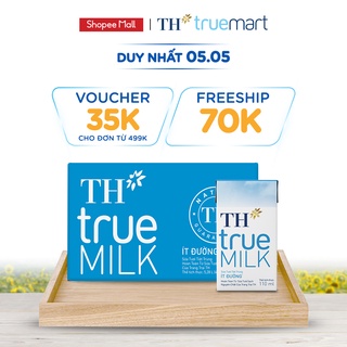 Thùng 48 hộp sữa tươi tiệt trùng ít đường TH True Milk 110ml (110ml x 48)