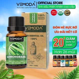 Tinh dầu Sả chanh cao cấp VEMODA 10ml khử mùi, thơm phòng, đuổi muỗi, tinh dầu xông phòng, kháng khuẩn, xông mũi