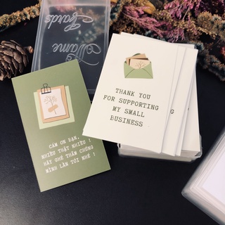 Hộp nhựa 100 thiệp cảm ơn, card cảm ơn, thank you card mẫu 45, 46 hình dễ thương dùng để tặng khách hàng