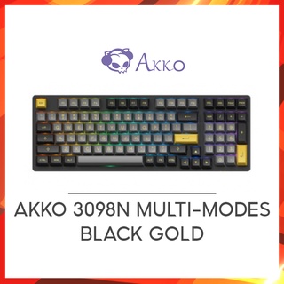 Bàn phím cơ Akko 3098B / 3098N Multi-Modes Black Gold (Bluetooth 5.0/Wireless 2.4Ghz/Hotswap/Foam Tiêu Âm/Foam Đáy/TTC)