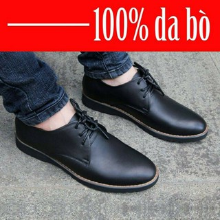Giày nam giày đốc nam da bò thật cam kết 24 tháng bảo hành đế da bảo hành vĩnh viễn