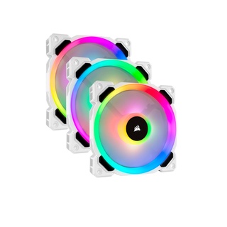 Quạt tản nhiệt case CORSAIR LL120 Trắng RGB kèm Lighting Node PRO/CO-9050092-WW (Bộ 3 quạt) - Hàng chính hãng