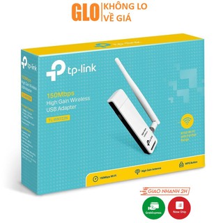 Usb Wireless Tplink WN 722N - Chuẩn N, 1 Anten (Hàng Chính Hãng), Thu Wifi Cực Mạnh