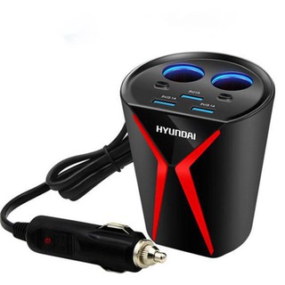 Cốc chia sạc Hyundai HY-18 chất lượng cao (2 tẩu tròn 3 USB)
