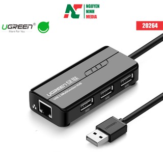 Cáp Chuyển Đổi Ugreen 20264 USB 2.0 Sang RJ45 3 x USB 2.0 20264 dài 15cm