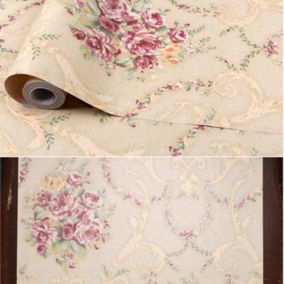 10m Giấy dán tường (decal cuộn) Hoa văn vàng cổ điển