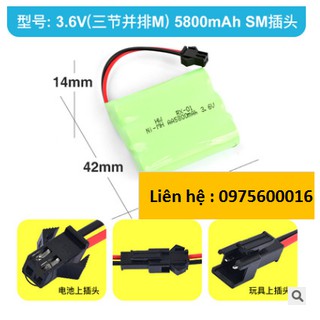 PIN 3.6V 5800MAH CÔNG SUẤT LỚN CHO XE ĐIỀU KHIỂN
