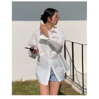 Boyfriend Shirt - Áo somi nữ form rộng phiên bản Hàn