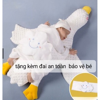 [ Ảnh thật _ ] GỐI Vịt Trắng Nằm Sấp Chống Đầy Hơi Cho Bé [ Hàng O.r.g.a.n.i.C.C LOẠI 1]