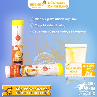 Viên sủi từ Đông trùng hạ thảo và vitamin Medvita Gold giảm mệt mỏi, căng thẳng, tăng sức đề kháng tuýp 20 viên