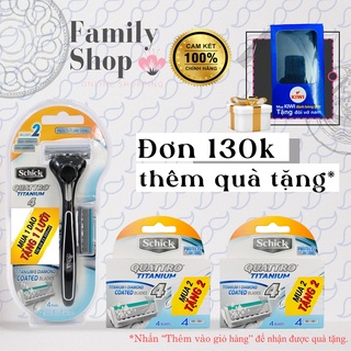 [Hàng Chính Hãng] Dao Cạo Cao Cấp Schick Quattro Titanium 4 - Công Nghệ 4 Lưỡi Dao Kép.