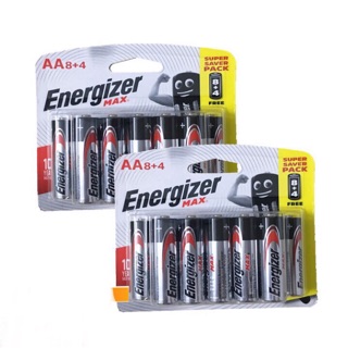 Combo 2 Vỉ Pin AA Energizer Max E91BP8+4 Hàng Chính Hãng Vỉ 12 Viên