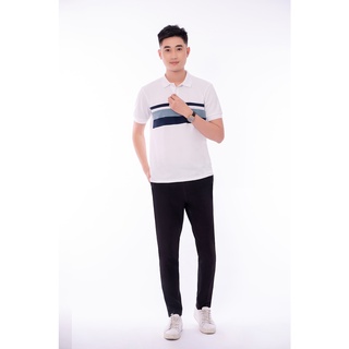 Áo Polo Nam Cổ Bẻ Sọc Ngang Ngực Phối Màu Trắng Xanh Chất Liệu Cá Sấu Xịn Chuẩn Form - AC153 - TRỌNG TẤN FASHION