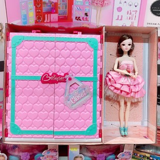 Búp bê Barbie tay khớp và tủ quần áo búp bê big size