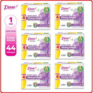 Lốc 6 Gói Băng vệ sinh Diana Sensi Hàng Ngày kháng khuẩn 40 Miếng/gói ( KHÔNG Tặng )