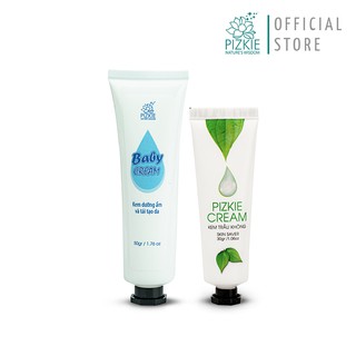 Bộ đôi dưỡng da cho bé Kem trầu không Pizkie 30gr và Kem dưỡng Baby Cream 50gr