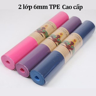 Thảm yoga VN - TPE 2 LỚP 6mm Chống xẹp lún VD8 Shalla