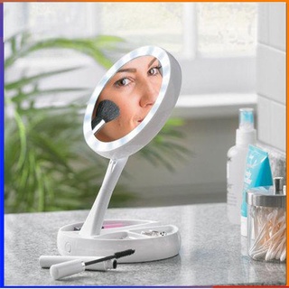 Gương trang điểm gấp gọn để bàn có đèn Led