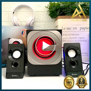 Loa Máy Tính Để Bàn Mini Có Bluetooth LED RGB 2.1 BOSSTON T3600 Loa Vi Tính Nghe Nhạc Laptop Pc Gaming Có Dây